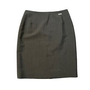 Escada dark gray wool & mohair pencil skirt size 38